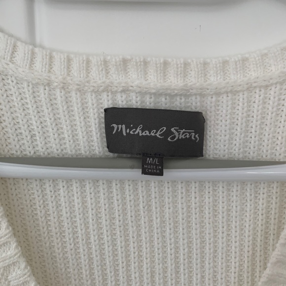 Michael stars white long sweater vest - Picture 3 of 4